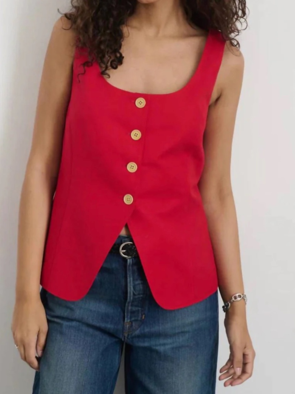 Alex Mill red linen vest